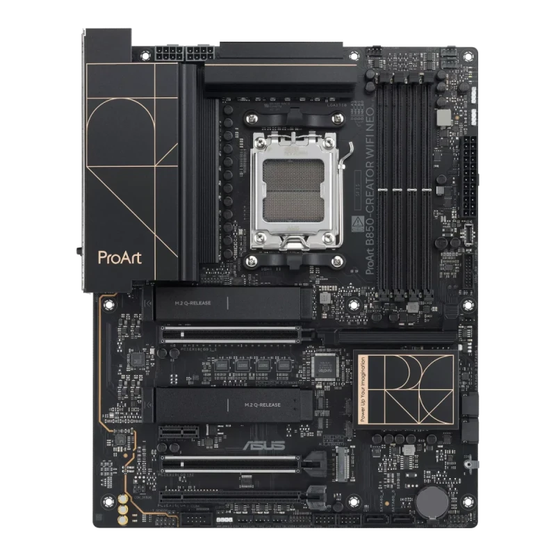 ASUS ProArt B850-CREATOR WIFI NEO AM5 ATX Motherboard - AMD B850 Chipset, Supports Ryzen 9000/8000/7000 Series CPUs, DDR5 up to 8000+ MHz (OC), PCIe 5.0 x16 SafeSlot, 4x M.2 Slots (PCIe 5.0/4.0), WiFi 7 + Bluetooth 5.4, 2.5Gb + 10Gb Ethernet, USB4 40Gbps Type-C, ProArt Creator Suite, Black - Featured Image