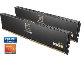 TEAMGROUP T-Create Expert 32 GB - 2 x 16GB, DDR5 288-pin DIMM, 5600MT/s, CL38, Black / Gold color