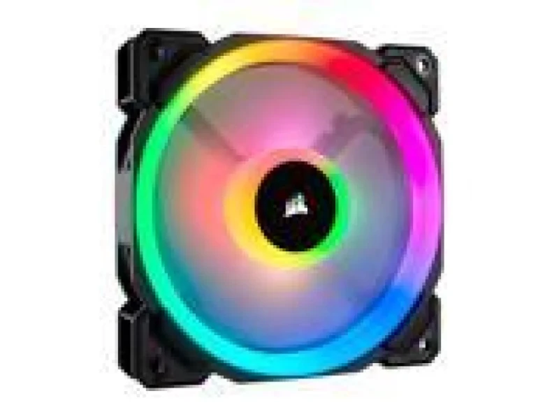 Corsair LL120 - 120mm PWM fan, 24.8 dB, 43.25 CFM Airflow, 600 - 1500 RPM, Black Color - Featured Image