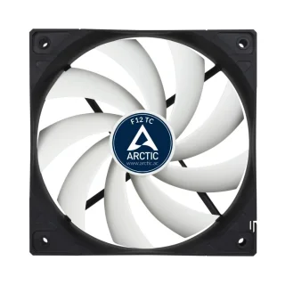 ARCTIC F12 TC - 120mm fan, 53 CFM Airflow, 1350 RPM, White / Black Color