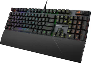 ASUS ROG Strix Scope II RX Gaming Keyboard - ROG RX Red Optical Switches, IP57 Water Dust Resistance, Sound Dampening Foam, ABS Keycaps, RGB Lighting, Multi-Function Controls, Xbox Game Bar Hotkeys, USB Wired, Black