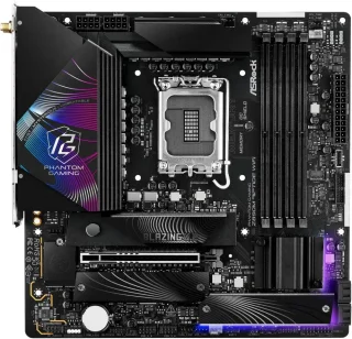 ASRock Z890M Riptide WiFi Micro-ATX Motherboard – Intel Z890 Chipset for LGA1851 Core Ultra CPUs, 4x DDR5 Slots up to 9466 MHz OC, 1x PCIe 5.0 x16, 3x M.2 NVMe, Dual Thunderbolt 4, 802.11ax Wi-Fi 6E & Bluetooth 5.3, Killer 2.5 Gb LAN, HDMI 2.1 & DisplayPort, Realtek ALC897 7.1 Audio – Phantom Gaming Board