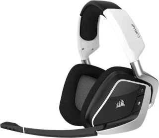 Corsair VOID RGB Elite Wireless Gaming Headset - 7.1 Surround Sound, 2.4GHz Low Latency Wireless, Custom Tuned 50mm Drivers, Omnidirectional Noise Cancelling Microphone, USB Receiver, PC and PS5 Compatible, RGB Lighting, Black