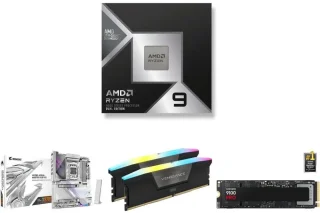 AMD Ryzen 9 9950X3D2 CPU + GIGABYTE X870E AORUS MASTER ICE Motherboard + Corsair Vengeance 32GB (2x16GB) DDR5 6000 CL36 Memory + Samsung 990 PRO 2TB PCIe 4.0 NVMe M.2 SSD Bundle