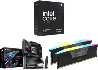 Intel Core Ultra 7 270K CPU + GIGABYTE Z890 AORUS MASTER Motherboard + Corsair Vengeance RGB 32GB (2x16GB) DDR5 6000 CL36 Memory Bundle