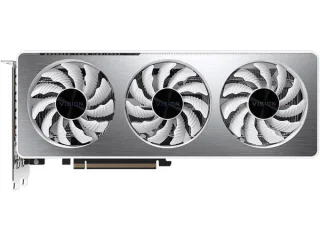 Gigabyte GeForce RTX 3060 VISION OC 12G (GV-N3060VISION OC-12GD rev. 2.0) - NVIDIA Ampere GA106, 3584 CUDA cores, 12GB GDDR6 192-bit, 15 Gbps memory, PCIe 4.0 x16, factory OC up to 1837 MHz boost, WINDFORCE 3X triple-fan cooling, alternate spinning fans, copper heatpipe heatsink, RGB Fusion 2.0, dual HDMI 2.1 + DisplayPort 1.4a outputs, dual-slot white design