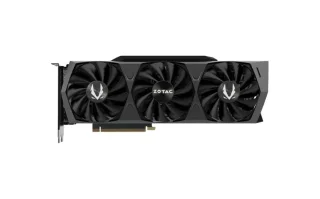 ZOTAC GAMING GeForce RTX 3080 Trinity - NVIDIA Ampere GA102 GPU, 8704 CUDA cores, 10GB GDDR6X 320-bit 19 Gbps, PCIe 4.0 x16, boost clock ~1710–1725 MHz, IceStorm 2.0 triple-fan cooling, dual 8-pin power, 320W TDP, 2.5-slot design, metal frontplate + RGB backplate, SPECTRA 2.0 RGB, 3x DisplayPort 1.4a + HDMI 2.1, 7nm Samsung process, DirectX 12 Ultimate, ray tracing + DLSS
