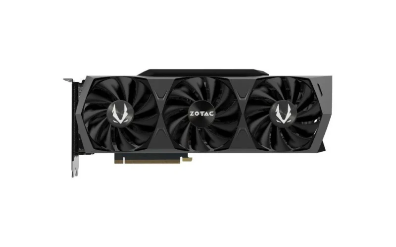 ZOTAC GAMING GeForce RTX 3080 Trinity - NVIDIA Ampere GA102 GPU, 8704 CUDA cores, 10GB GDDR6X 320-bit 19 Gbps, PCIe 4.0 x16, boost clock ~1710–1725 MHz, IceStorm 2.0 triple-fan cooling, dual 8-pin power, 320W TDP, 2.5-slot design, metal frontplate + RGB backplate, SPECTRA 2.0 RGB, 3x DisplayPort 1.4a + HDMI 2.1, 7nm Samsung process, DirectX 12 Ultimate, ray tracing + DLSS - Featured Image