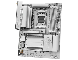 ASRock X870 Challenger WiFi White - AMD X870 ATX motherboard, AM5 Ryzen 7000/8000/9000 support, DDR5 dual-channel up to 256GB (8000MT/s OC), PCIe 5.0 x16 GPU slot, PCIe 5.0 Blazing M.2 + multiple Gen4 M.2 slots, 16+2+1 phase 80A Dr.MOS VRM, Wi-Fi 7 (802.11be), 2.5GbE LAN, dual USB4 Type-C 40Gbps, HDMI 2.1, Nahimic audio, white heatsink design
