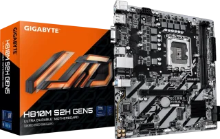 Gigabyte H810M S2H GEN5 - Intel H810 mATX motherboard, LGA1851 Core Ultra Series support, DDR5 dual-channel up to 128GB, PCIe 5.0 x16 GPU slot, PCIe 4.0 M.2 NVMe, 4+1+2 VRM design, GbE LAN, USB 3.2 Gen1, HDMI + DP + D-Sub, SATA 6Gb/s, Smart Fan 6, RGB Fusion headers, Ultra Durable PCB, EZ-Latch PCIe