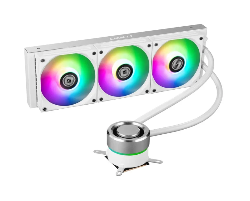 Lian Li GALAHAD AIO 360 RGB - 800 - 1900 RPM, White/Silver color, AIO Watercooler, 360mm radiator - Featured Image