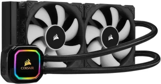 Corsair iCUE H100i RGB PRO XT - 2400 RPM, 37 dB, Black color, AIO Watercooler, 240mm radiator
