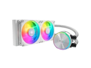 Cooler Master MASTERLIQUID PL240 FLUX - 32 dB, White color, AIO Watercooler, 240mm radiator