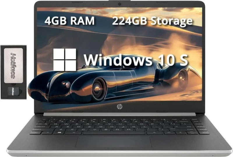 HP 14-inch FHD Laptop - Intel Pentium Silver N5000 (4C/4T up to 2.7GHz), 4GB DDR4, 64GB eMMC + 160GB docking storage bundle, Intel UHD Graphics 605, 1920x1080 anti-glare display, Wi-Fi 5 + Bluetooth, USB-C + USB-A + HDMI 1.4, 720p webcam, 41Wh battery, Windows 10 S, silver - Featured Image