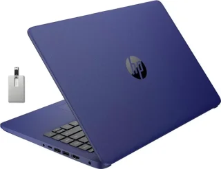 HP Stream 14 HD BrightView Laptop - Intel Celeron N4020 (2C/2T up to 2.8GHz), 4GB DDR4, 64GB eMMC + 32GB USB bundle, Intel UHD Graphics 600, 14" 1366x768 display, Wi-Fi 5 + Bluetooth 5, HDMI + USB-A, 720p webcam, 1-year Office 365, Windows 11 S, blue chassis
