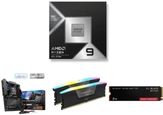 AMD Ryzen 7 9950X3D2 + MSI MPG X870E CARBON WIFI + Corsair Vengeance RGB 32GB (2x16GB) DDR5-6400 CL36 + SanDisk WD SN850X 2TB NVMe PCIe 4.0 SSD