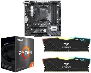 ASRock B450M/AC R2.0 + AMD Ryzen 5 5500 + TeamGroup T-Force 16GB (2x8GB) DDR4-3200 CL16