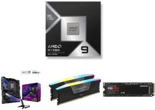 AMD Ryzen 7 9800X3D + ASRock X870E Nova WiFi + Corsair Vengeance RGB 32GB (2x16GB) DDR5-6000 CL36 + Samsung 990 PRO 2TB NVMe PCIe 4.0 SSD