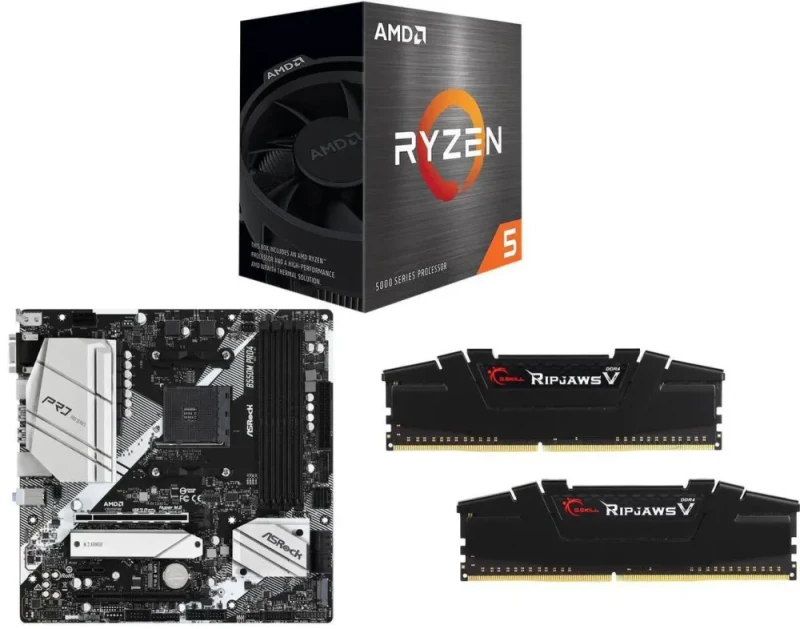 AMD Ryzen 5 5500 + ASRock B550M PRO4 + G.SKILL Ripjaws V 16GB (2x8GB) DDR4-3200 CL16 - Featured Image