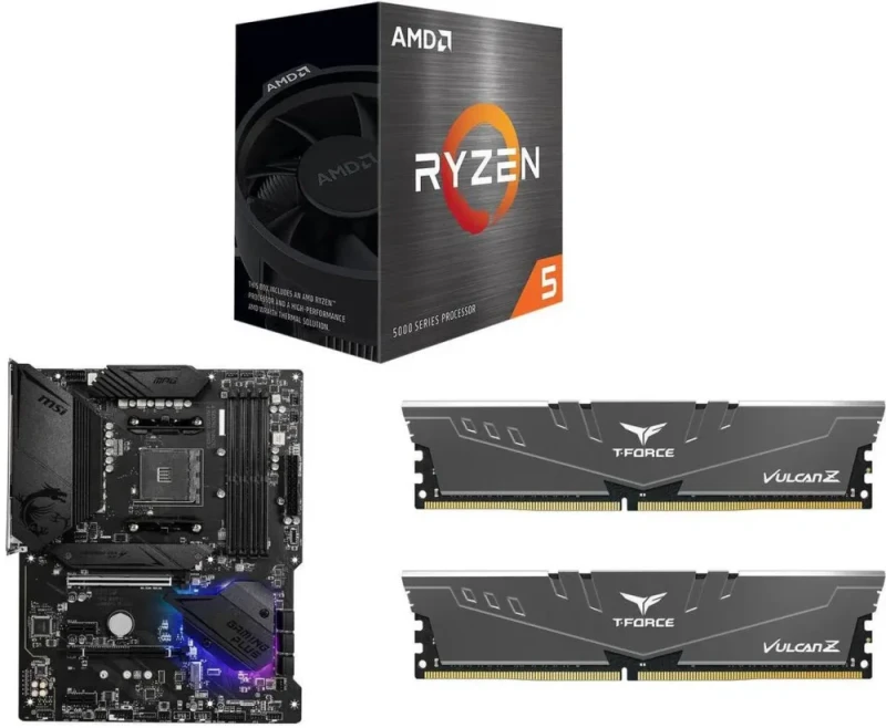 AMD Ryzen 5 5500 + MSI MPG B550 GAMING PLUS + TeamGroup T-Force Vulcan Z 16GB (2x8GB) DDR4-3600 CL18 - Featured Image