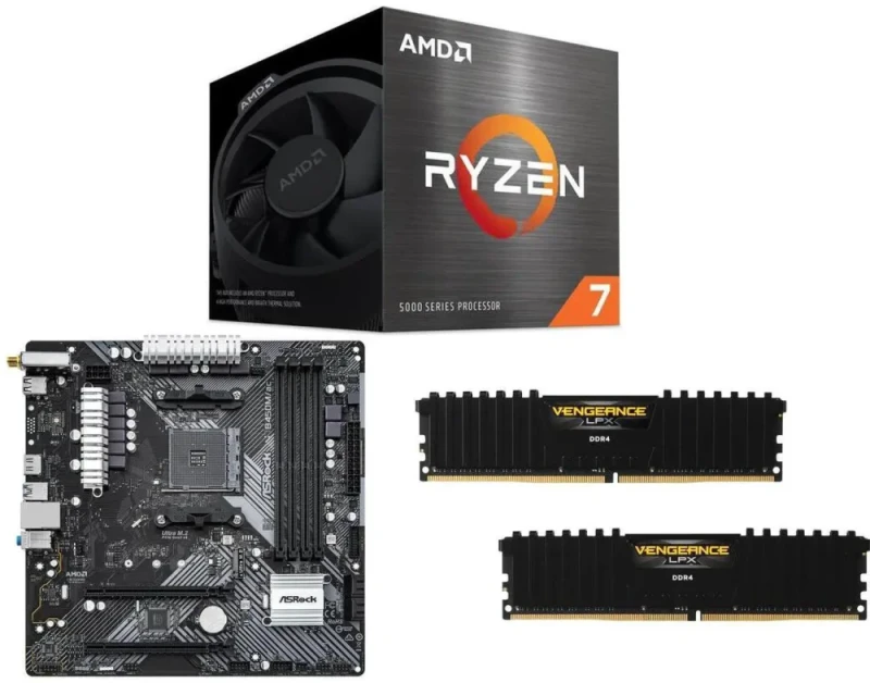 AMD Combo - Ryzen 7 5700 / ASRock B450M/AC R2.0 and CORSAIR Vengeance LPX 16GB (2 x 8GB) - Featured Image