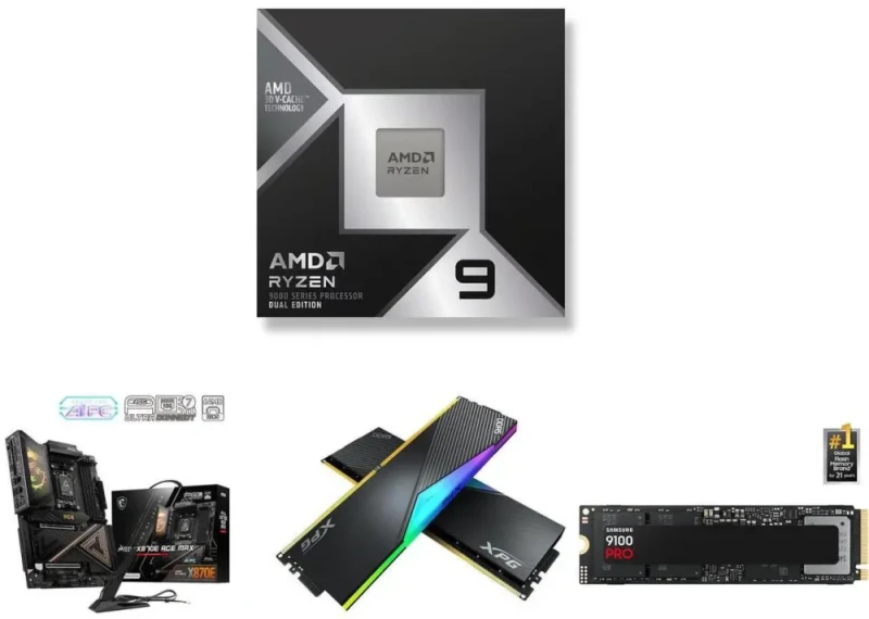 AMD Ryzen 7 9950X3D2 + MSI MEG X870E ACE MAX + XPG Lancer DDR5 32GB (2x16GB) 6000MT/s CL30 + Samsung 990 PRO 2TB NVMe PCIe 4.0 SSD - Featured Image