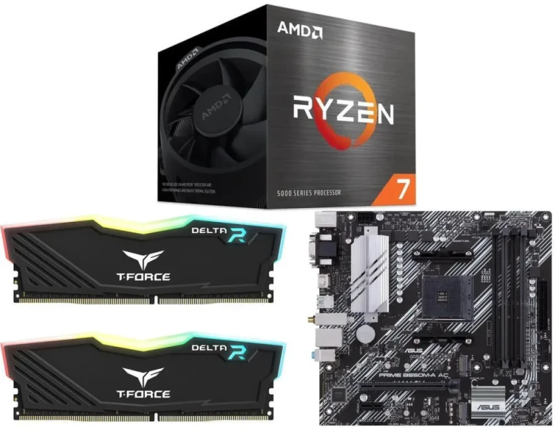 AMD Ryzen 5 5500 + ASUS PRIME B550M-A AC + TeamGroup T-Force 16GB (2x8GB) DDR4-3200 CL16 - Featured Image
