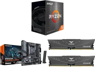 AMD Ryzen 5 5500 + GIGABYTE B550M GAMING X WIFI6 + TeamGroup T-Force Vulcan Z 16GB (2x8GB) DDR4-3600 CL18