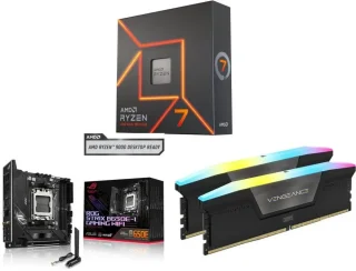 AMD Ryzen 7 7700X + ASUS ROG STRIX B650E-I GAMING WIFI + Corsair Vengeance RGB 16GB (2x8GB) DDR5-5200 CL40