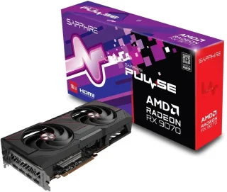 Sapphire PULSE Radeon RX 9070 16GB – AMD RDNA GPU, 16GB GDDR6, Boost Clock up to 2700 MHz, Dual-Fan PULSE Cooling, High-Performance Gaming Graphics Card, PCIe Interface, HDMI/DisplayPort Outputs, 280 mm Length
