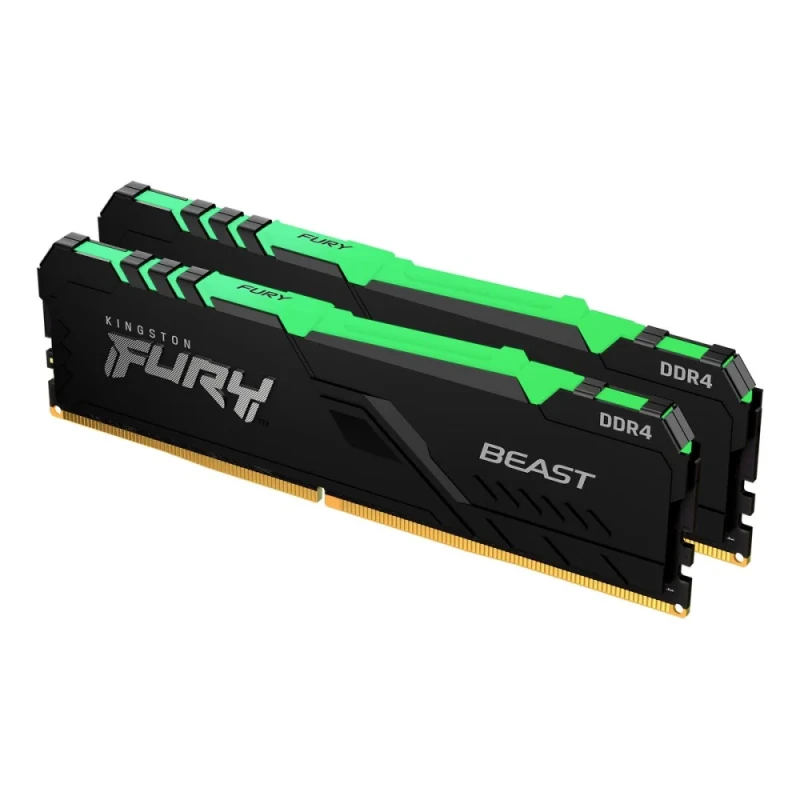 Kingston FURY Beast RGB 32 GB - 2 x 16GB, DDR4 288-pin DIMM, 3200MT/s, CL16, Black color - Featured Image
