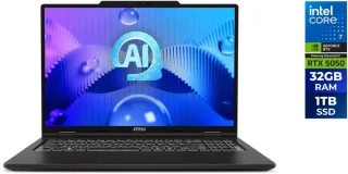 MSI VenturePro 16 A2RWETG-037US 16" Touchscreen Laptop – Intel Core 7 240H, NVIDIA GeForce RTX 5050 8GB GDDR7, 32GB DDR5-5600 RAM, 1TB PCIe 4.0 NVMe SSD, 1920x1200 IPS 120Hz Display, Wi-Fi 6E, Gigabit Ethernet, USB-C 3.2 Gen 2, HDMI 2.1, Windows 11 Home (VENPRO16A2037)