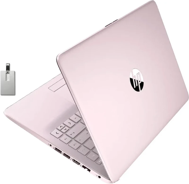 HP Premium Stream 14" HD BrightView Laptop – Intel Celeron N4120 Processor, 16GB RAM, 64GB eMMC Storage, Intel UHD Graphics 600, BrightView HD Display, HD Webcam, Wi-Fi 5, Bluetooth, HDMI, 1-Year Microsoft 365 Included, Windows 11 S, Pink, Includes 32GB USB Flash Drive - Featured Image