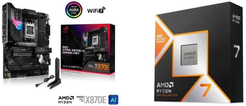 ASUS ROG STRIX X870E-E GAMING WIFI + AMD Ryzen 7 9800X3D - Featured Image
