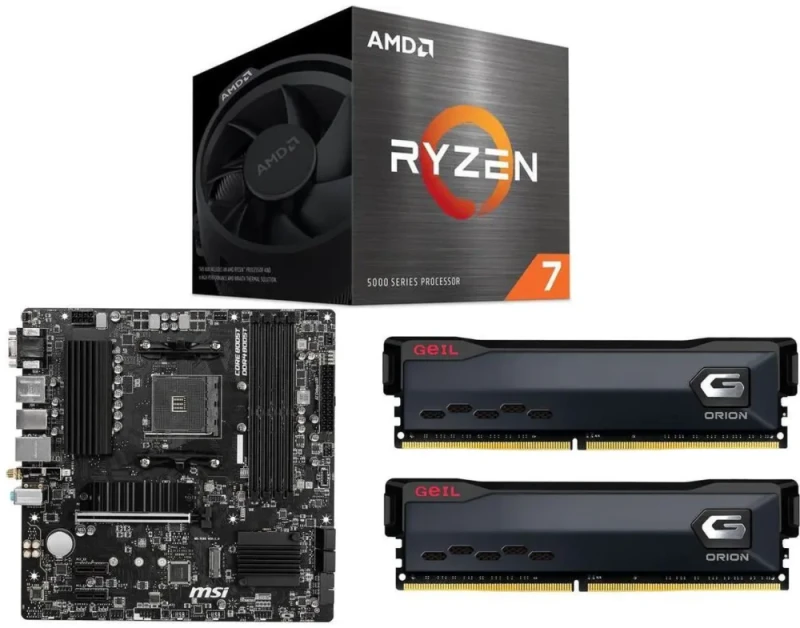 AMD Ryzen 7 5700 + MSI PRO B550M PRO-VDH WIFI + GeIL ORION 32GB (2 x 16GB) DDR4 3200 - Featured Image