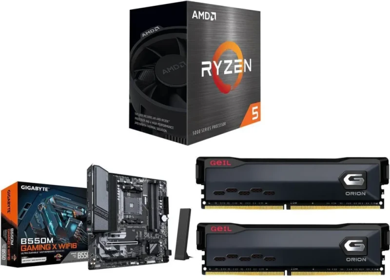 AMD Ryzen 5 5500 + GIGABYTE B550M GAMING X WIFI6 + GeIL ORION 32GB (2 x 16GB) DDR4 3200 - Featured Image