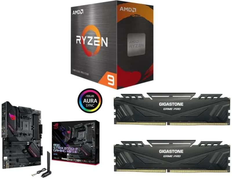 AMD Ryzen 9 5900XT + Asus ROG Strix B550-F Gaming WiFi II + Gigastone GST Game Pro 32GB (2 x 16GB) DDR4 3200 - Featured Image