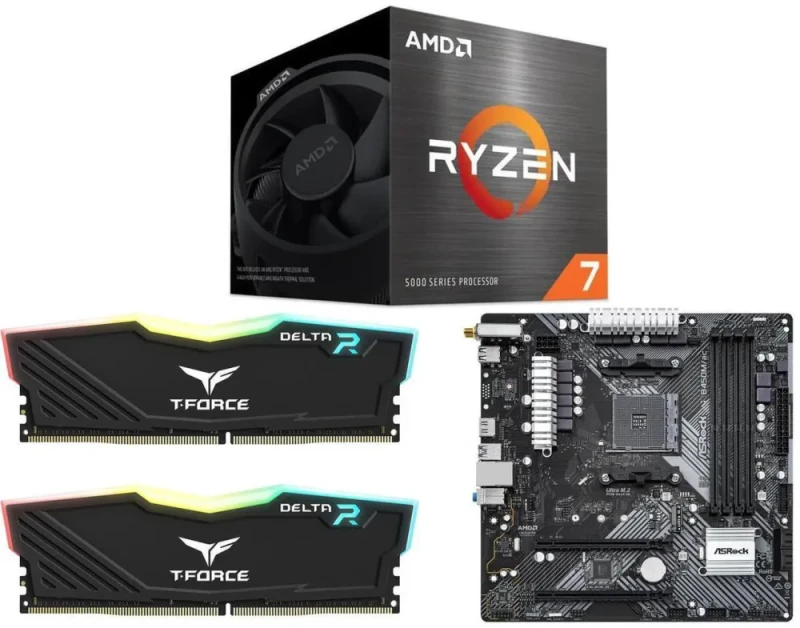 AMD Ryzen 7 5700 + Team T-Force Delta RGB 16GB (2 x 8GB) + ASRock B450M/AC - Featured Image