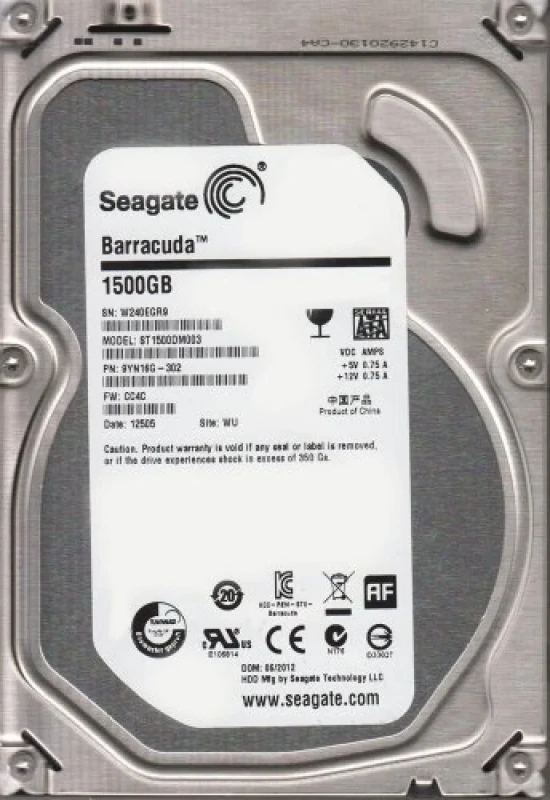 Seagate BarraCuda - 1.5 TB 7200 RPM, SATA 6.0 Gb/s, 3.5", 64 MB Cache memory - Featured Image