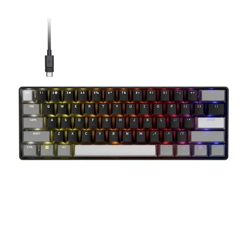 Corsair CLIPPER PRO MINI 60 - Gaming Wired, Wired Keyboard, Corsair MGX HYPERDRIVE CORE Switches, RGB Backlit, Tenkeyless, Black / Gray Color - Featured Image