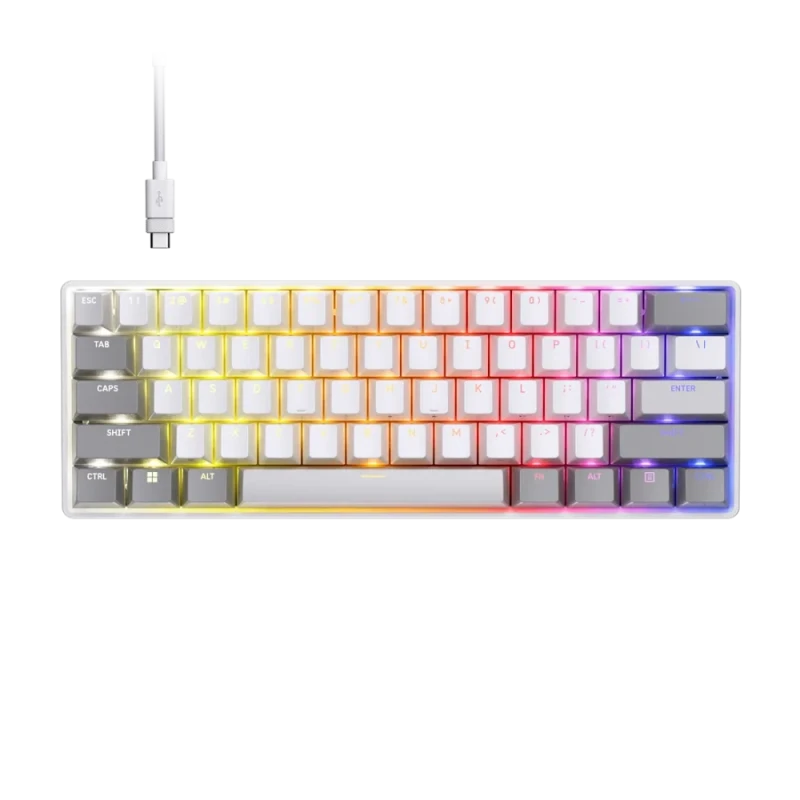 Corsair CLIPPER PRO MINI 60 - Gaming Wired, Wired Keyboard, Corsair MGX HYPERDRIVE CORE Switches, RGB Backlit, Tenkeyless, White / Gray Color - Featured Image