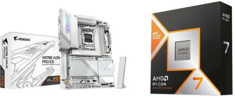 GIGABYTE X870E AORUS PRO ICE + AMD Ryzen 7 9800X3D - Featured Image