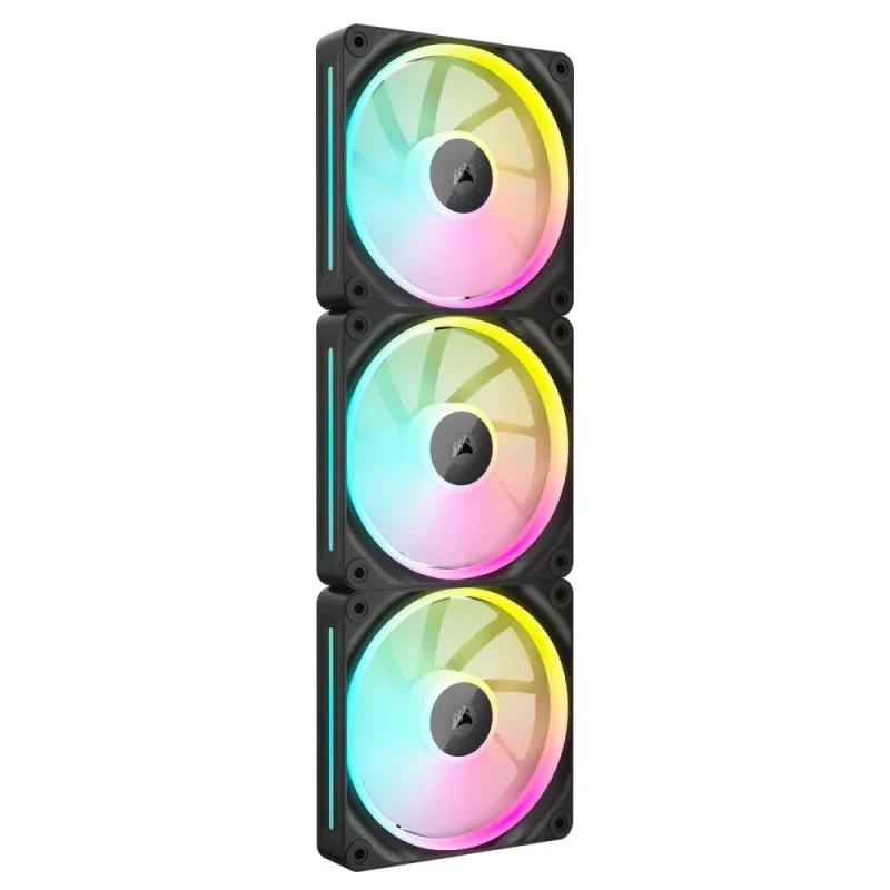 Corsair iCUE LINK LX120 RGB Starter Kit 3-Pack - 120mm PWM fan, 10 - 36 dB, 9.75 - 69.9 CFM Airflow, 400 - 2400 RPM, Black Color - Featured Image