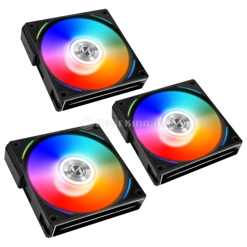 Lian Li UNI FAN AL120 3-Pack - 120mm PWM fan, 17 - 28.3 dB, 64.5 CFM Airflow, 800 - 1900 RPM, Black Color - Featured Image