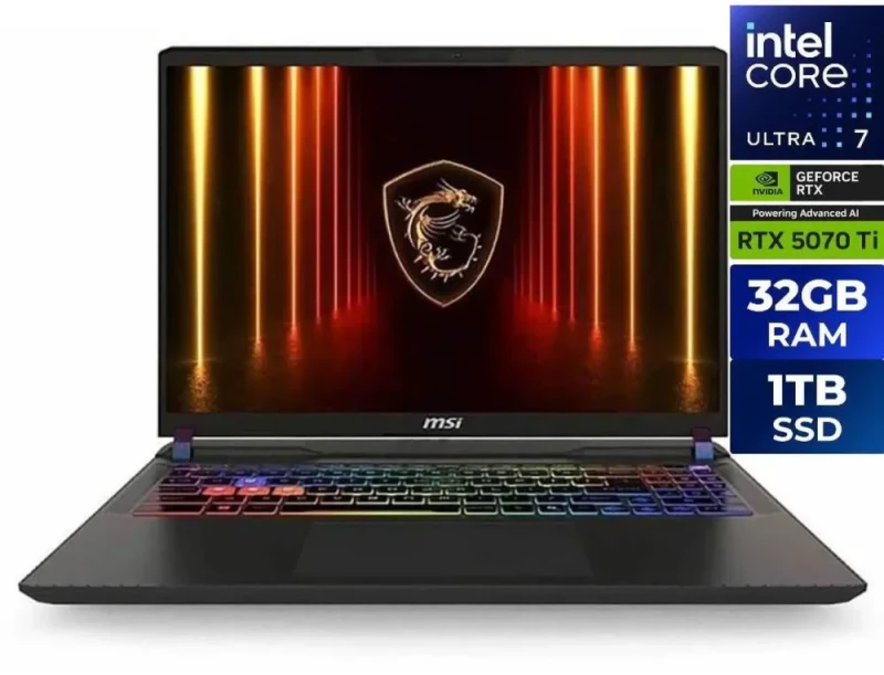 MSI Vector 16 HX AI VECTOR16HXA2 Gaming Laptop - Intel Core Ultra 7 255HX, GeForce RTX 5070 Ti, 32GB DDR5 RAM, 1TB NVMe SSD, 16" QHD Display, Windows 11 Home - Featured Image