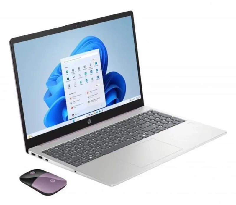 HP 15.6" HD Notebook - Intel N100 Quad-Core, 4GB DDR4 RAM, 128GB UFS Storage, 15.6" Anti-Glare Display, Windows 11 S, Up to 11 Hours Battery Life, Winter Lavender, Includes HP Wireless Mouse - Featured Image