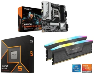 GIGABYTE B650M GAMING PLUS WIFI + AMD Ryzen 5 9600X + CORSAIR Vengeance RGB 16GB DDR5 6000