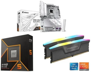 GIGABYTE B850 AORUS ELITE WIFI7 + AMD Ryzen 5 9600X + CORSAIR Vengeance RGB 16GB DDR5 6000