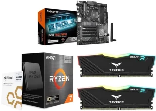 GIGABYTE B550 EAGLE WIFI6 + AMD Ryzen 7 5800X3D + Team T-Force Delta RGB 16GB (2x8GB) DDR4 3200