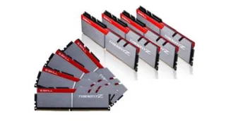 G.Skill F4-3200C16Q2-128GTZ 128 GB - 8 x 16GB, DDR4 288-pin DIMM, 3200MT/s, CL16, Gray / Red color